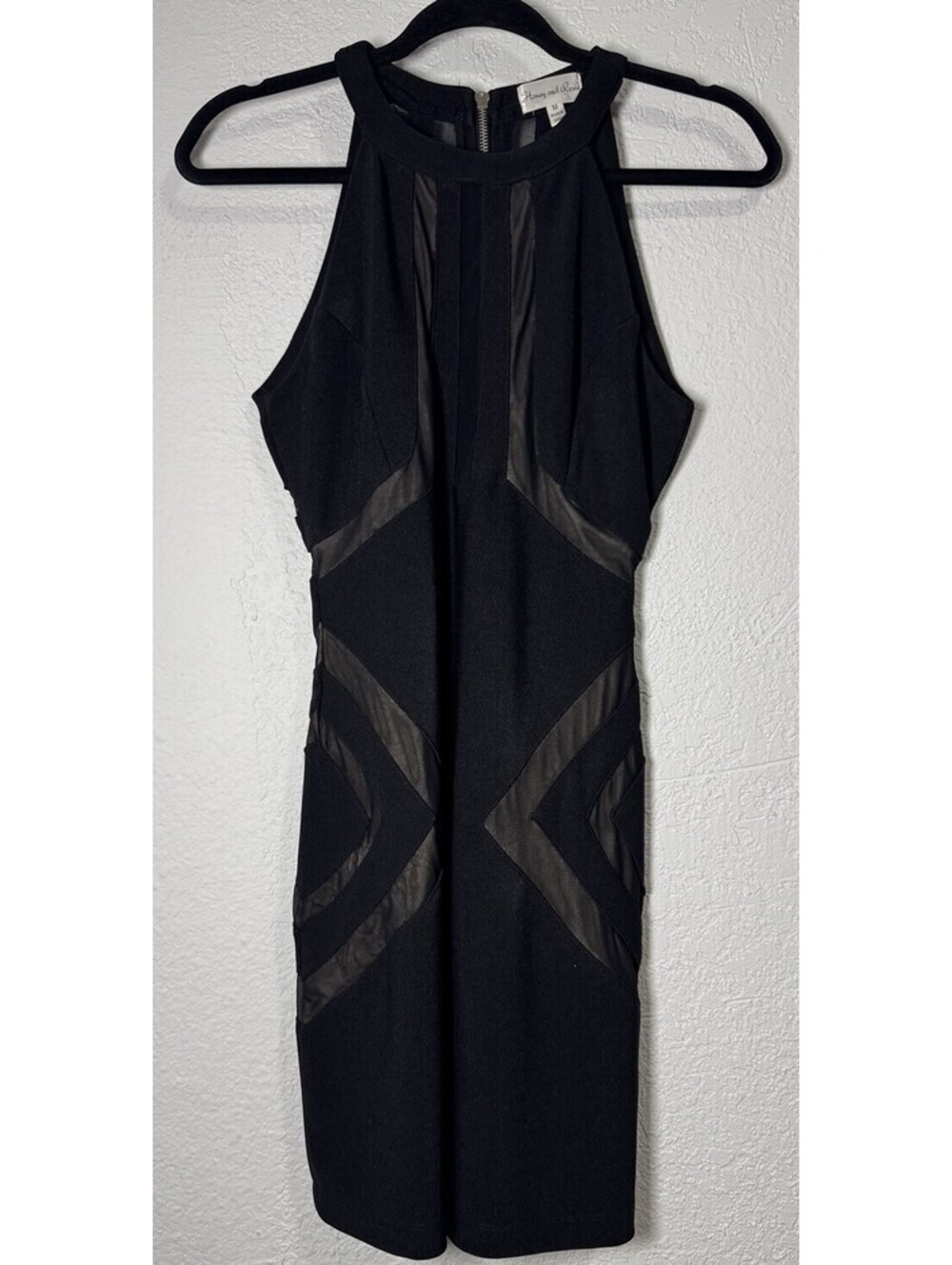 Honey And Rosie Blk Sleeveless Mesh Panel Fit & Flare Dress Juniors Size Medium